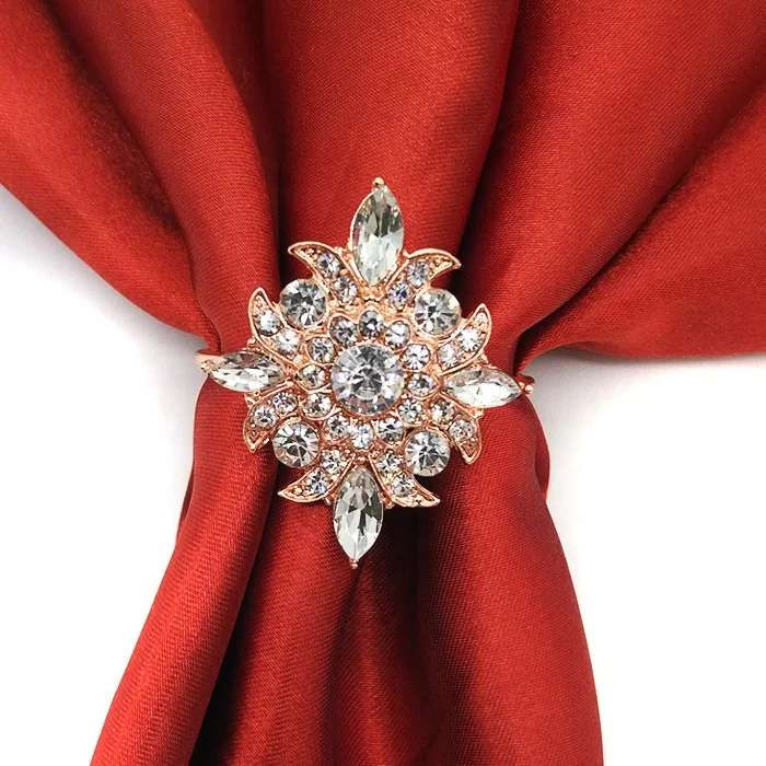 New Arrival Rose Gold Crystal Rhinestone Diamond Napkin Ring (62385300351)