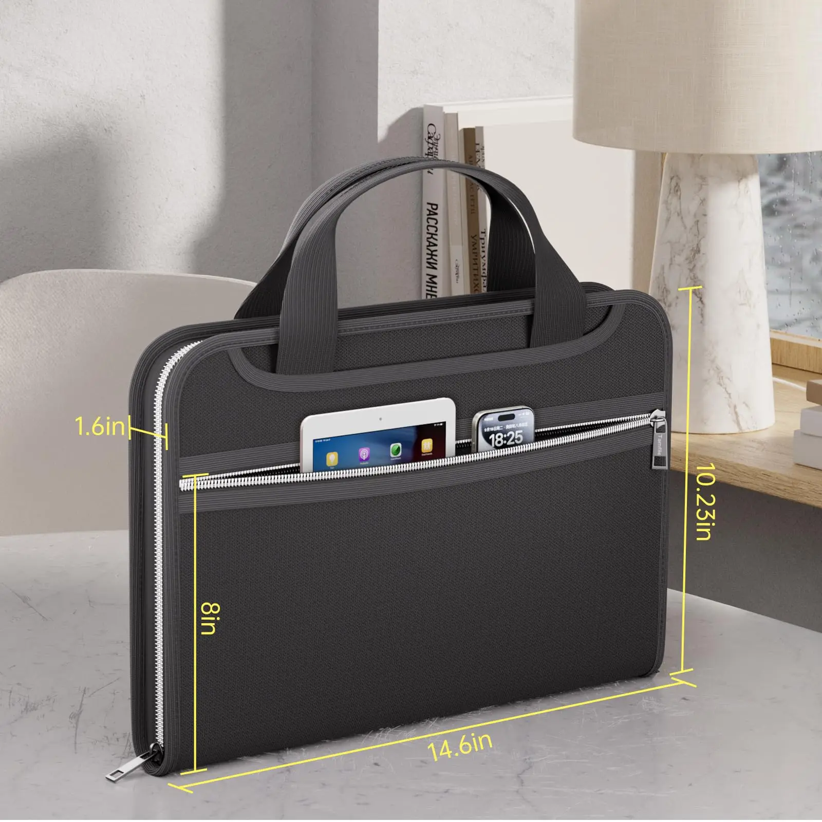 Multi-Pockets Paper Organizer Folder 13 Pocket Accordion Expanding File Organizer with Zipper and Label for Letter A4 Files