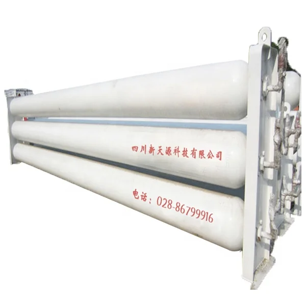 Good Sealing Performance 250bar CNG Storage Jumbo 11-Tube Gas Cylinder Cascade