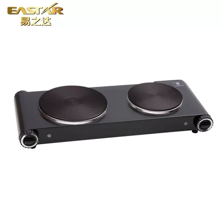 Best Quality Home Cooking 1200w Black Electric Portable 2 Burner Stove Without Gas Ceramic Cooktop Stove