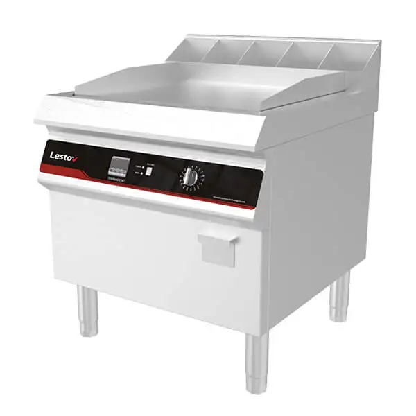 8KW Upright Commercial Cast Iron Induction Flattop Griddle Teppanyaki Grill for Restaurant