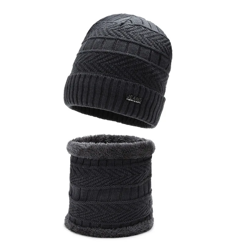 Wholesale custom logo man Winter Beanie Hat with Face Shield Peruvian Circle Scarf Set Sherpa Ski Ear Flaps Hats Fleece Lined