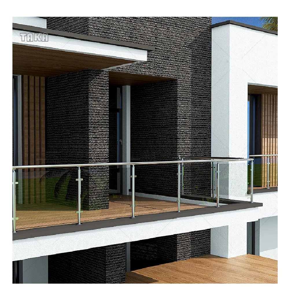 Glass Railing 304 316 Stainless Steel Outdoor Top Mounted Rail Balcony Glass Railing Post/column/pillar Balustrade