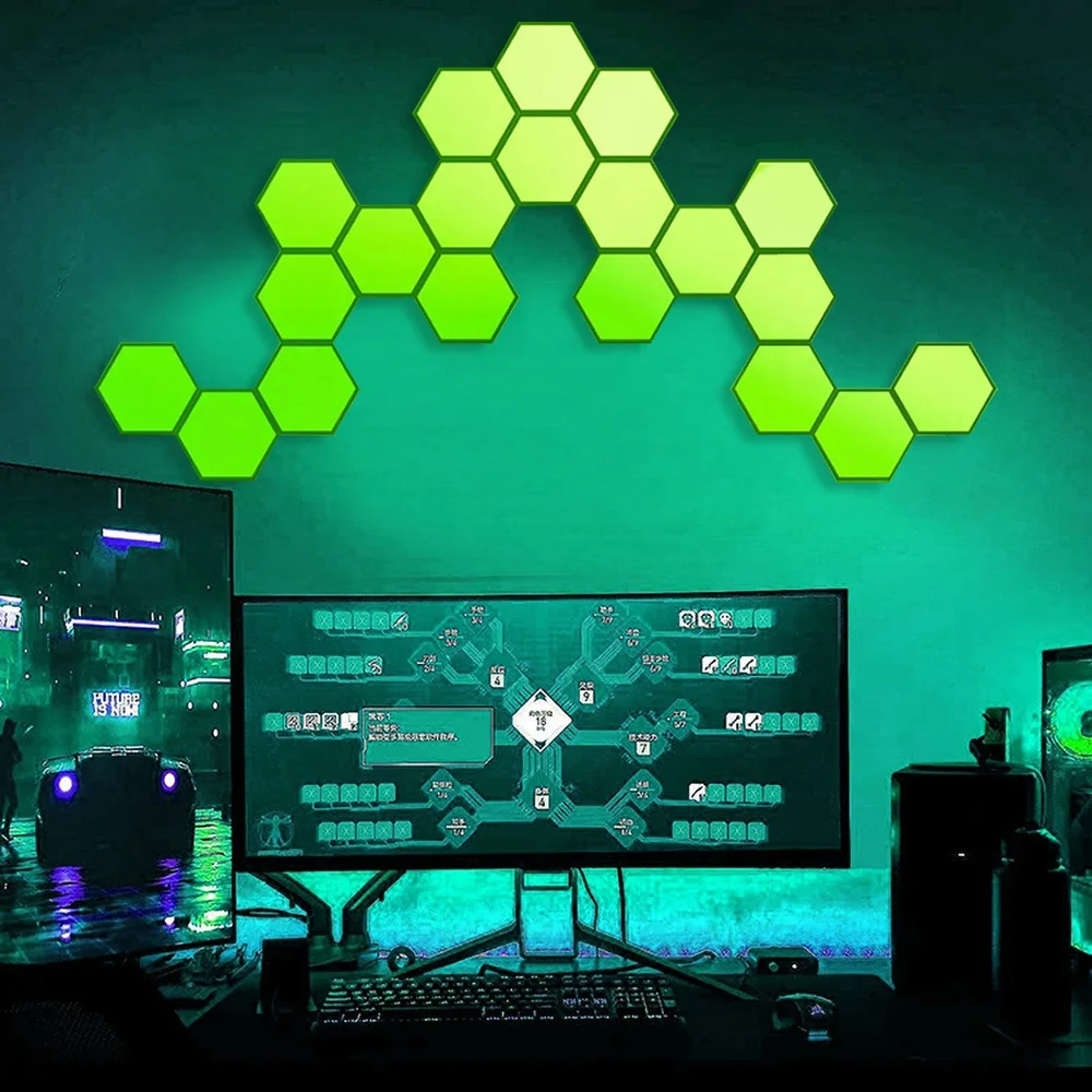 Music Sync RGBIC Lamp Hexagonal LED Quantum Light DIY Smart LED Wall Lights Modular Gaming Home Decor
