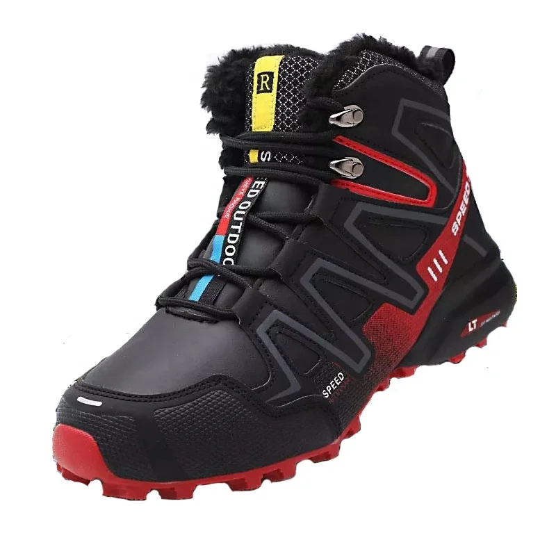 
dropshipping outdoor warm hiking boot OEM anti cold climbing mountain trekking walking unisex ankle warm snow boots men boots 