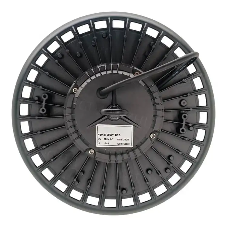New Design 100W 150W 200W 150lm/W LED UFO Suspend Mount High Bay Light Fixture for Commercial Industry Gym Warehouse Workshop