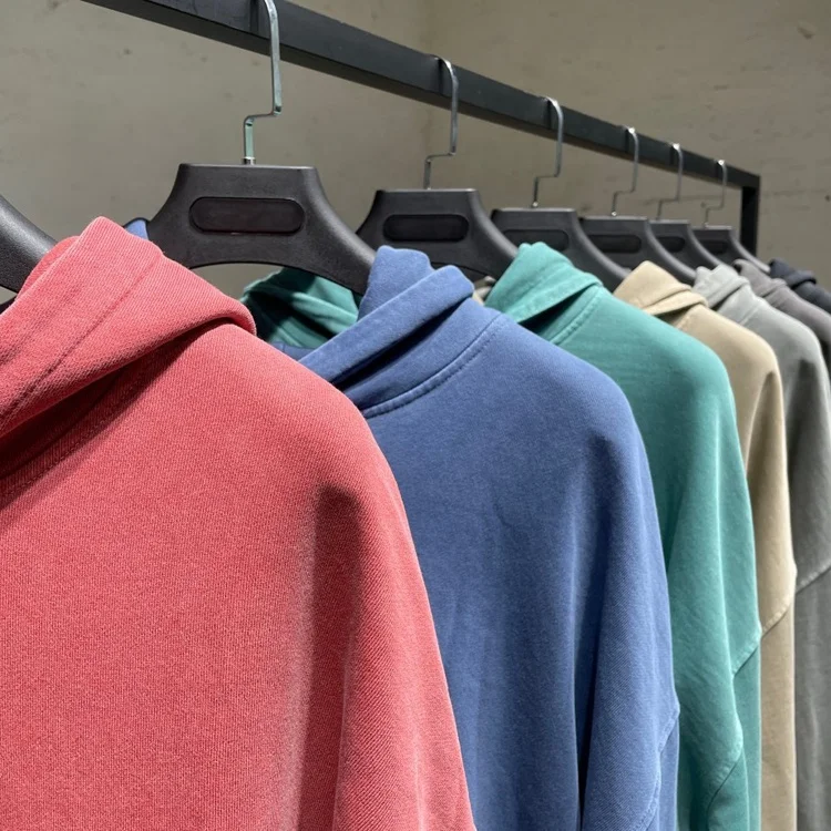 Hot sale factory made solid color french terry mens hoodie oversize acid wash hoodie with hoody