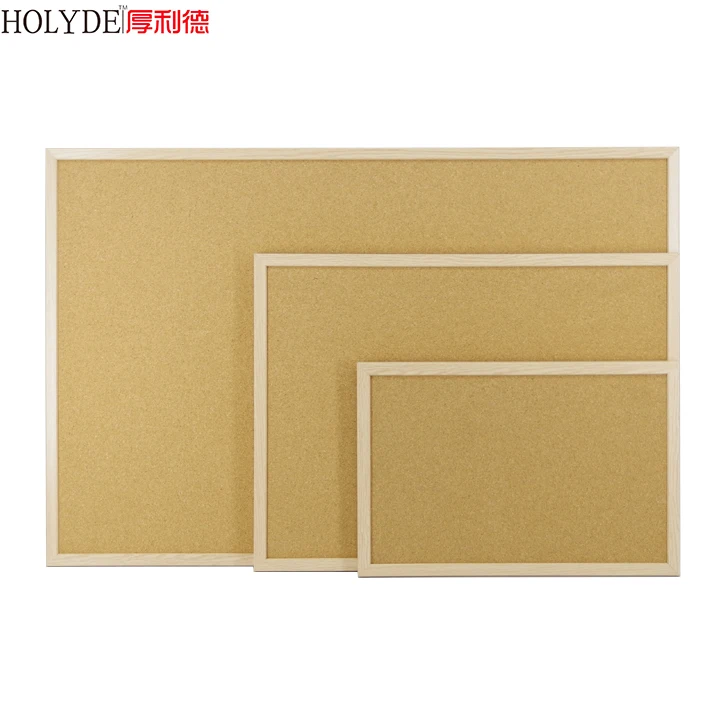 
High Quality Double Sided Wooden Frame Push Pin Message Cork Board for Classroom 