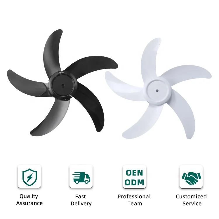 PP material propeller air cooling exhaust fan blade black white color plastic home room stand fan blades