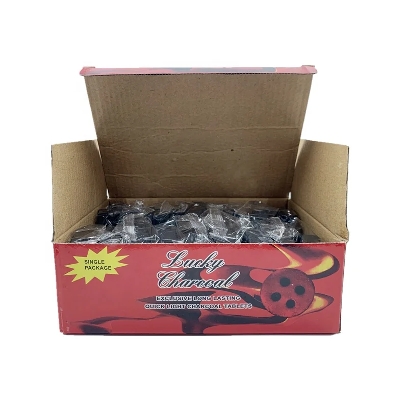 YKS instant lighting 50mm 4holes round hookah coal lucky charcoal tablets