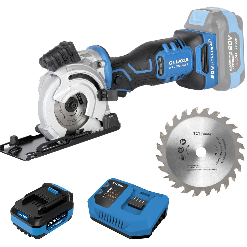 PRO 20V Brushless Rear Motor Mini Circular Saw Professional Cordless Tools