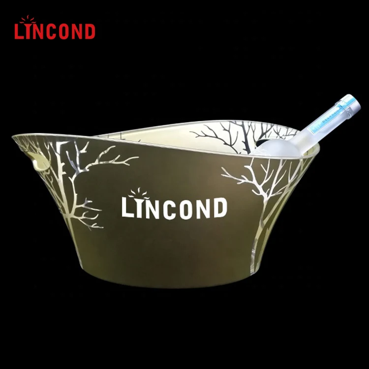 Hot Selling Rechargeable champagne cooler Plastic LED Champagne Bottle cooler