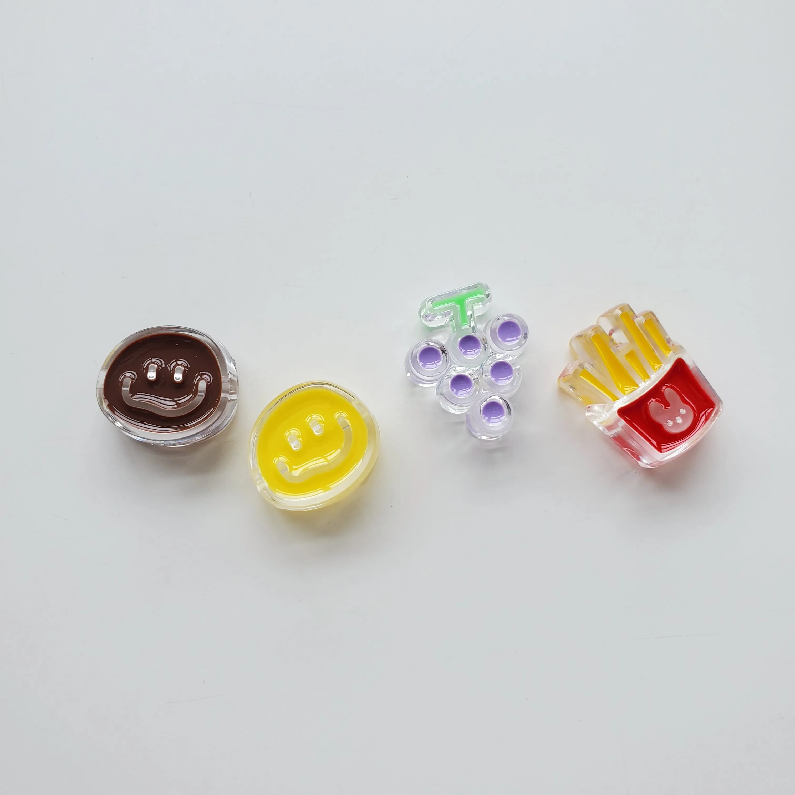 2022 Oil Drip Design Acrylic French Fries Smiley Grapes Beads DIY bracelet hair ornaments jewelry accessories