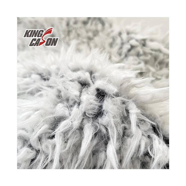 Kingcason Competitive Manufacturer 100Polyester Single Face Back Print Black Faux Fur Short Pile For Faux Fur Blanket