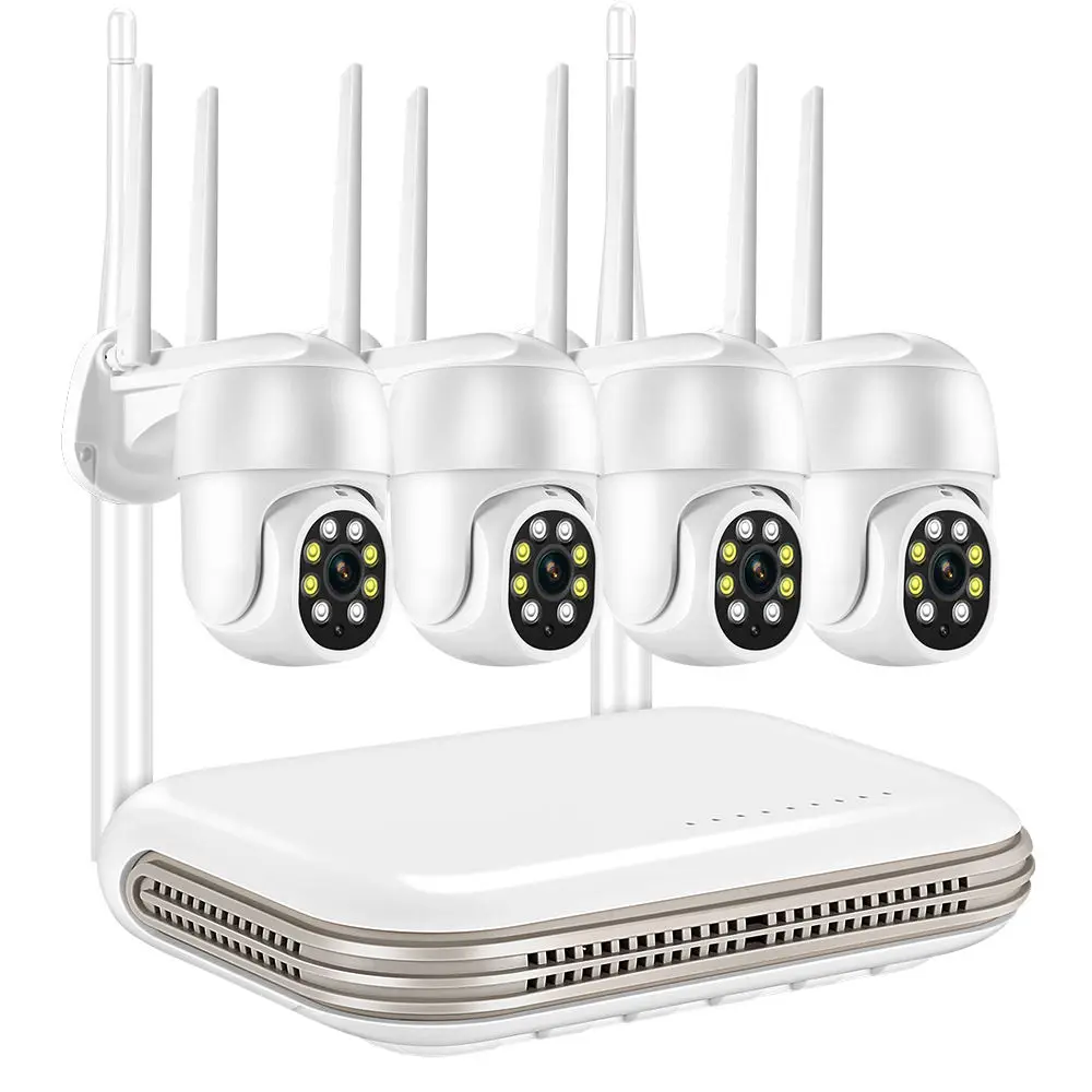 wifi ip 3mp hd 4ch nvr cameras kit system surveillance camera ptz wireless cctv outdoor security cameras system 4 channel