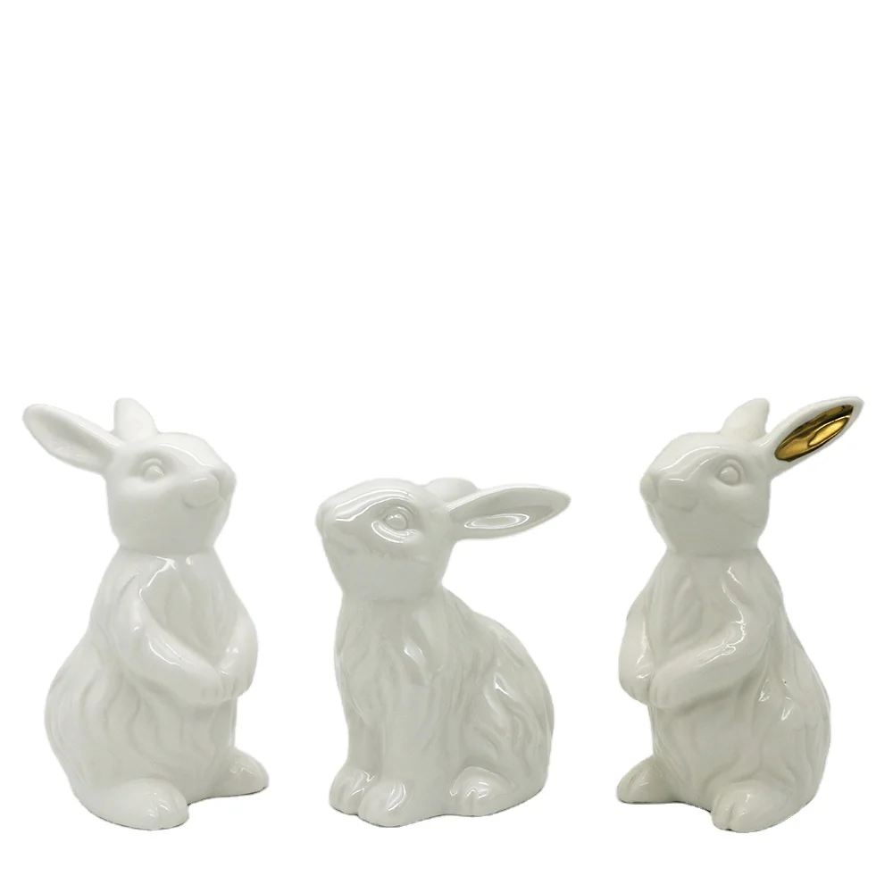 White mini size porcelain Easter decoration ornament rabbit for sale