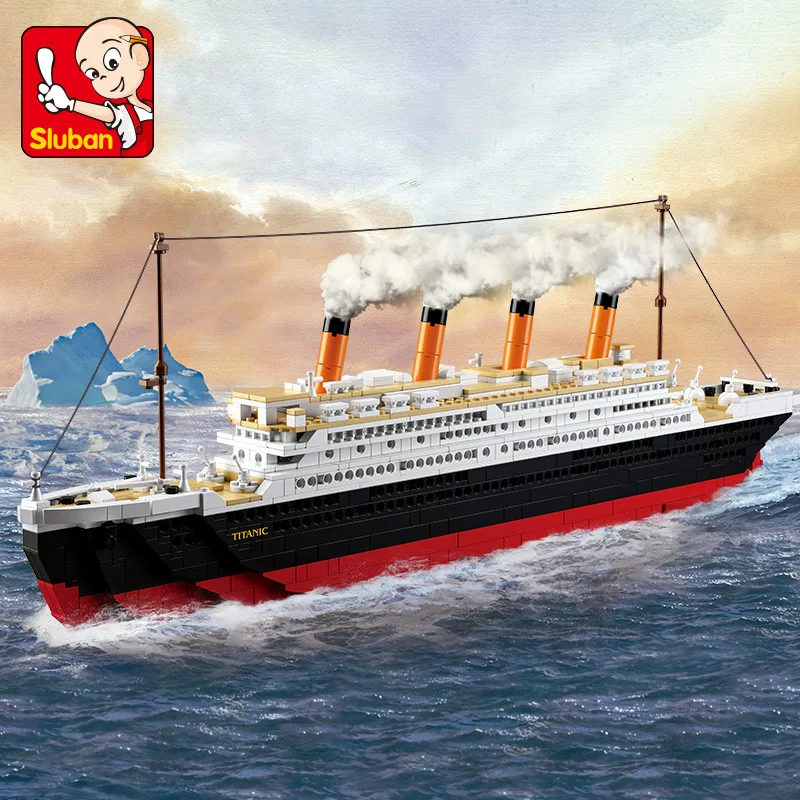 Sluban M38-B0577 оптовая продажа Счастливый маленький новый продукт титанический большой пластиковый строительный блок модель корабля игрушка из кирпича