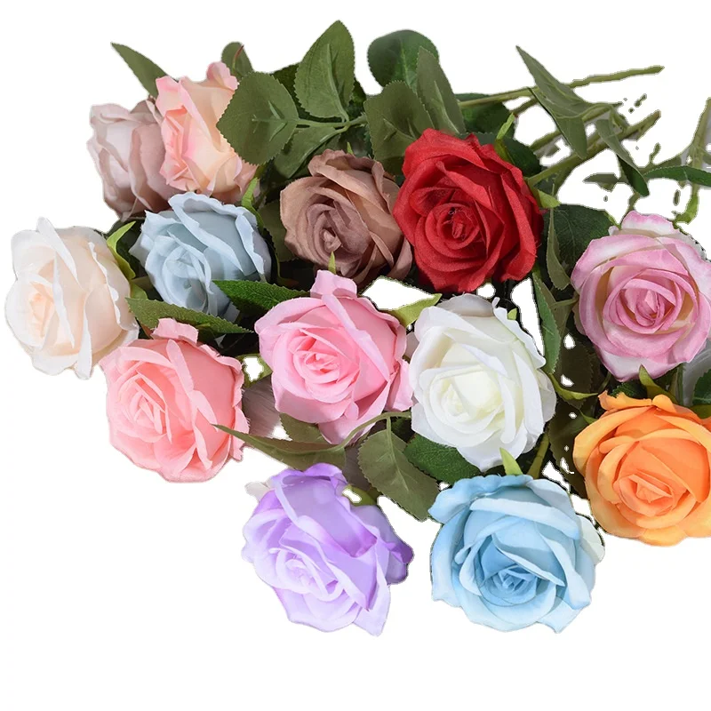 China artificial flower real touch eternal rose wedding rose flower artificial