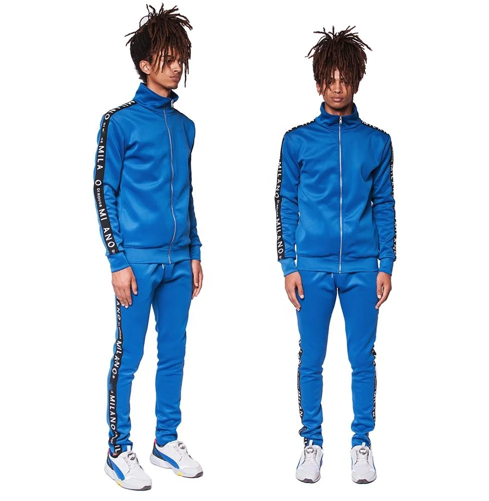 
2021 Wholesale sweat suits sportswear men plain fitted tracksuit 