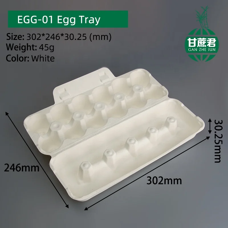 Factory Direct Wholesale Eco-Friendly Custom Disposable Biodegradable Compostable 10 12 Egg Box