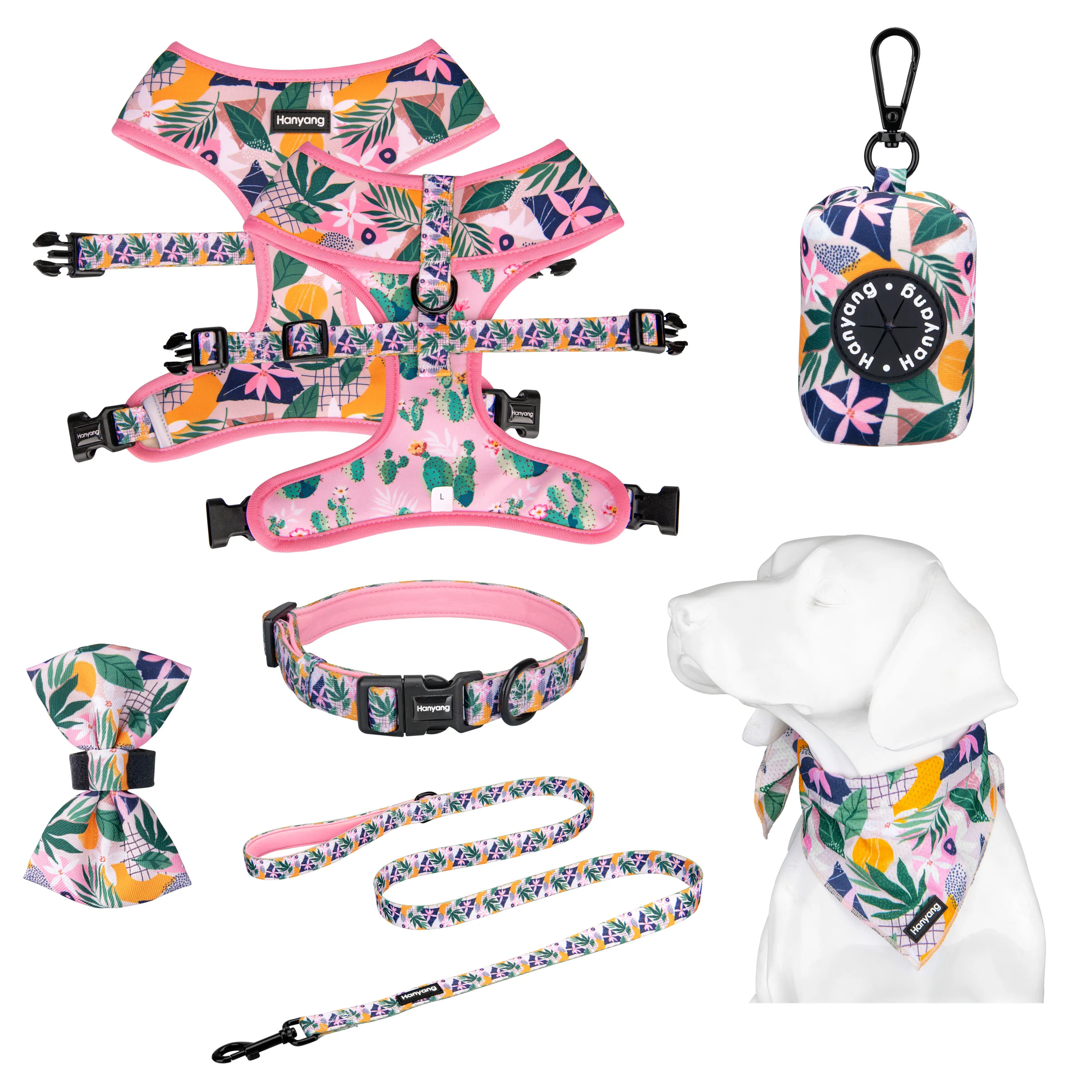 Instagram OEM Sublimation Luxury  Duo Reversible  Harness Soft Neoprene Customized  Pet Dog Harness