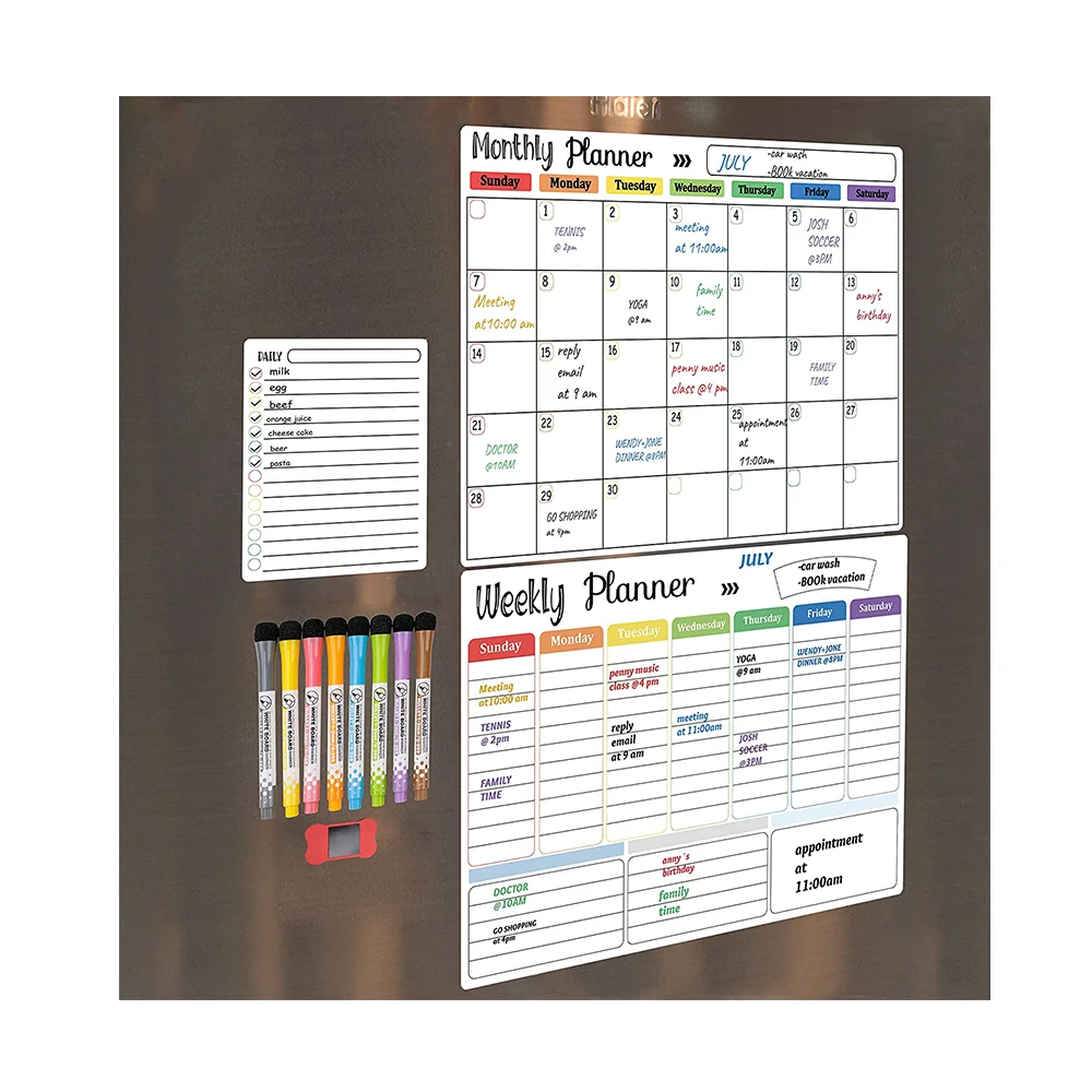 wholesale Magnetic Calendars for Refrigerator Monthly Weekly Organizer & Daily Notepad Wall & Fridge Family Calendar Dry Erase
