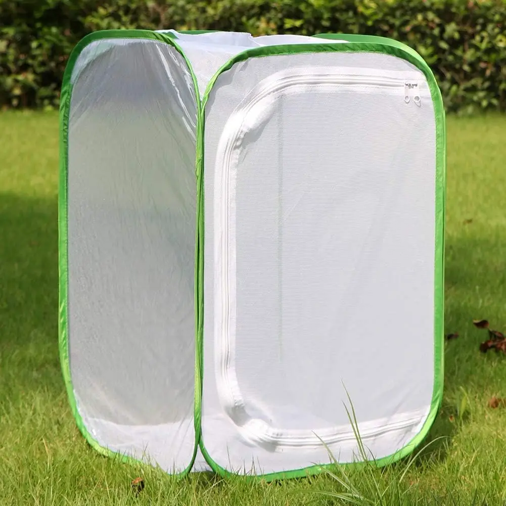 OF Green Habitat Cages Collapsible Butterfly Net House Pop-up Insect Breeding Rearing Mesh Cage  Growing kit for kids