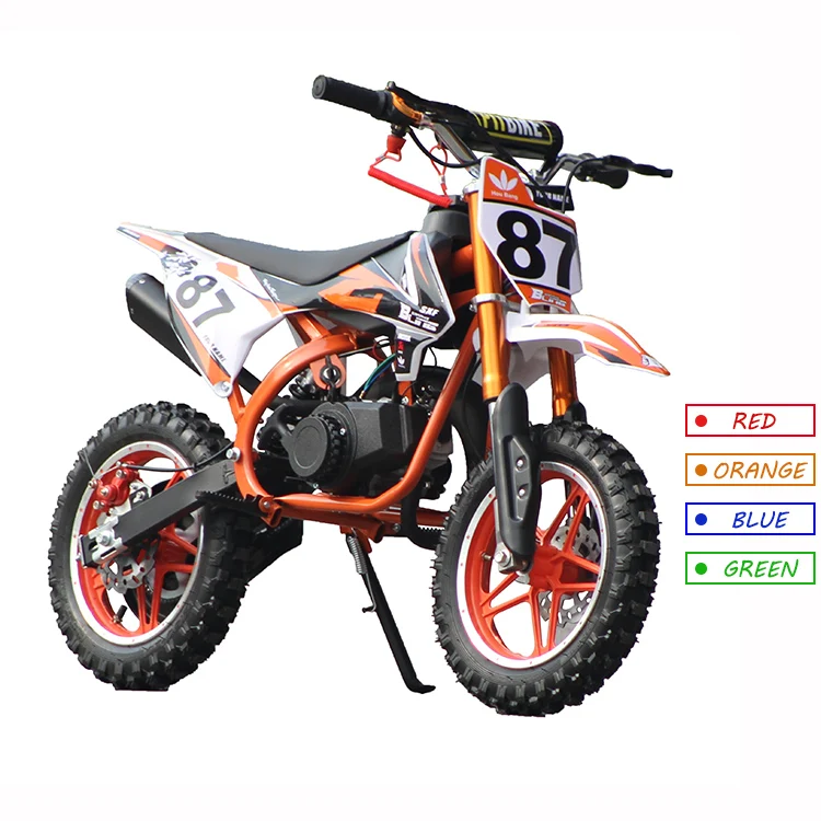 49CC single cylinder gas powered mono shock rear fork 45kmh top speed mini dirt bike