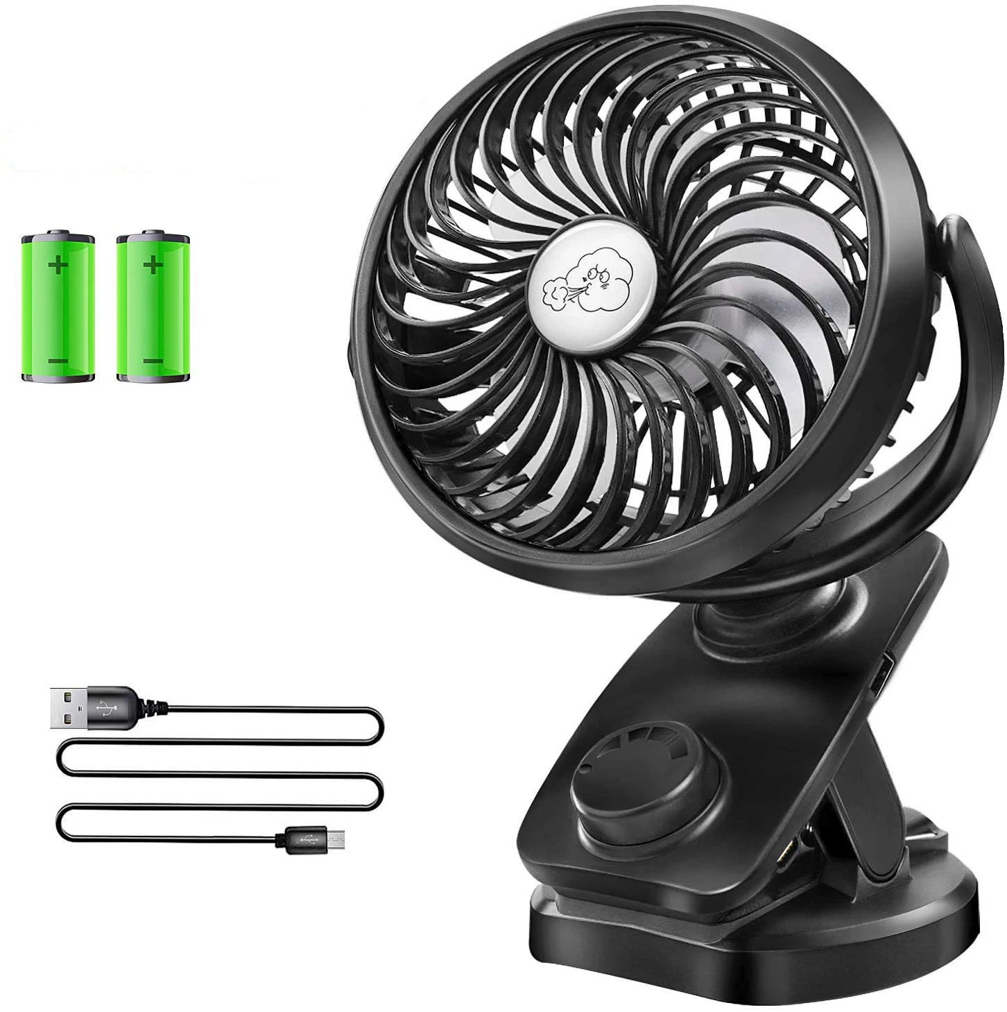Plastic battery and rechargeable clip neck fan mini portable