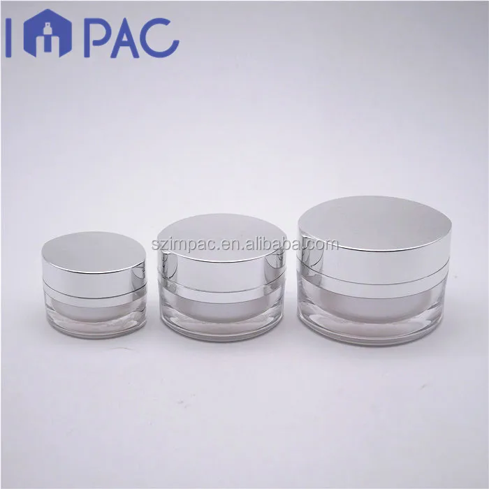 Oval shape luxury acrylic jar 30g 1oz with silver cap for cosmetics