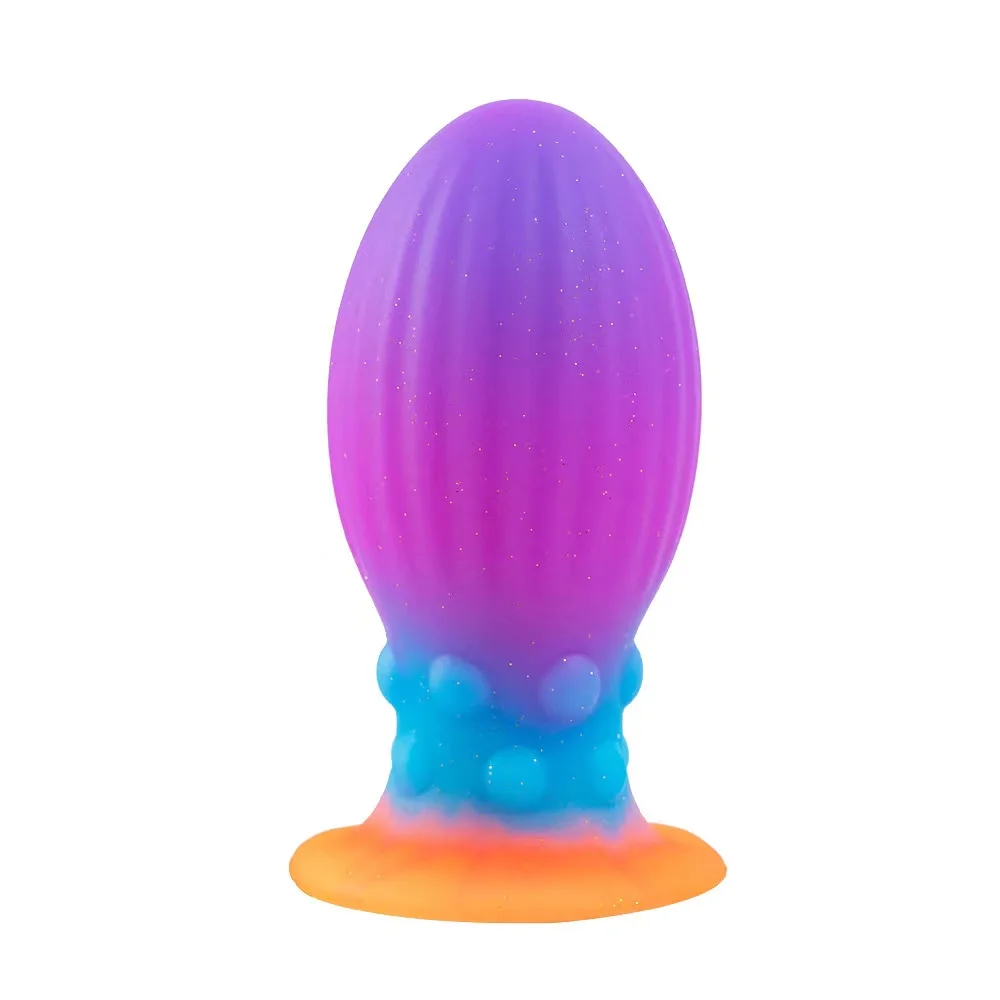 Glow-in-the-dark Silicone Anal Plug Colorful Luminescent Penis Simulation Adult Sex Toys Back Court Anal Expansion Masturbation