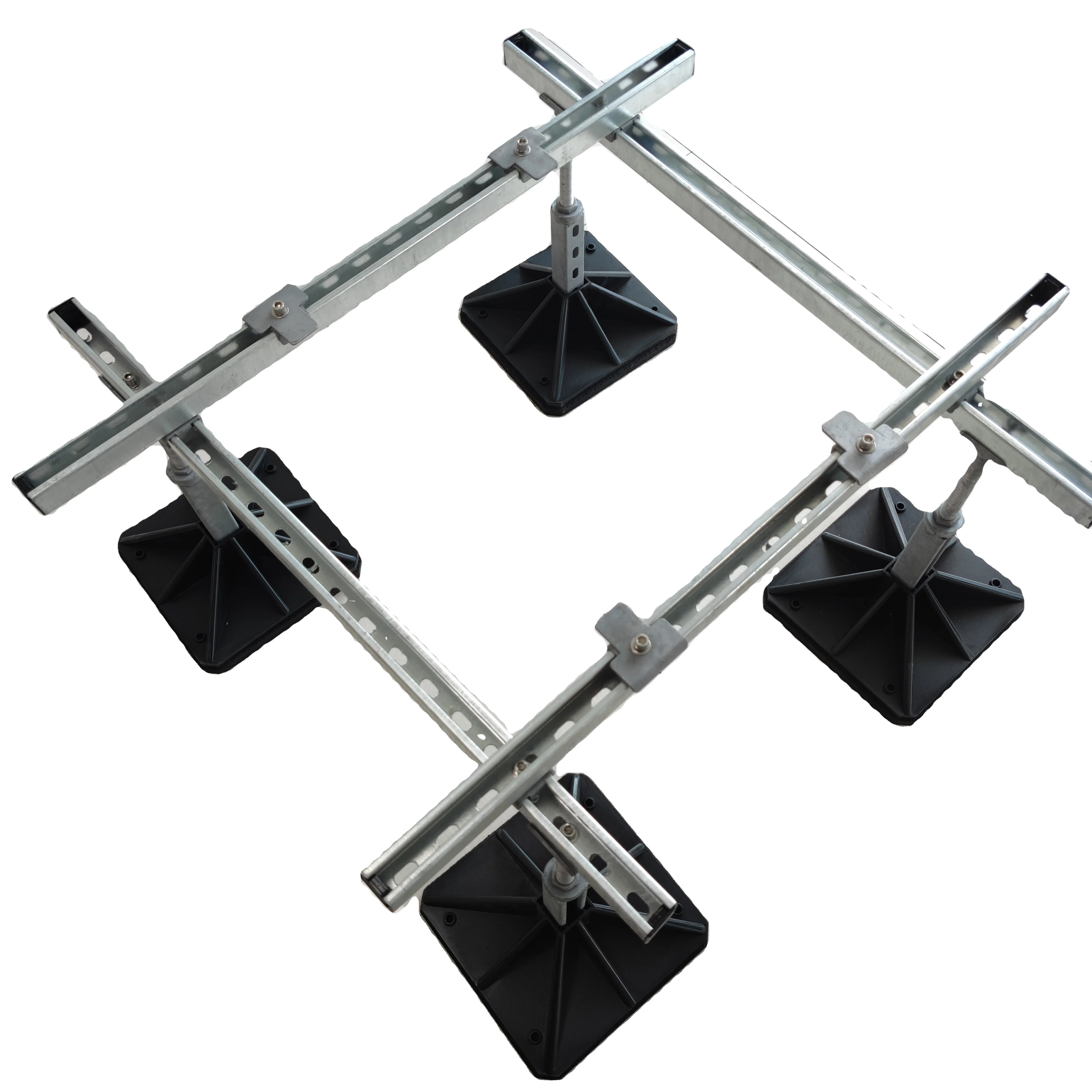 Пользовательская стойка для теплового насоса с большими резиновыми ножками и регулируемым оцинкованным стальным кронштейном кондиционера воздуха