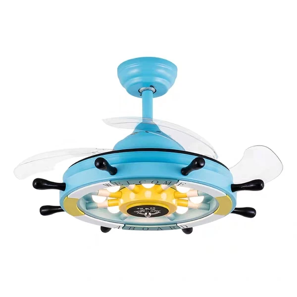 
 Легкий выдвижной потолочный вентилятор со светодиодными лампами, металлический потолочный вентилятор с лампами для детей   (60821756218)