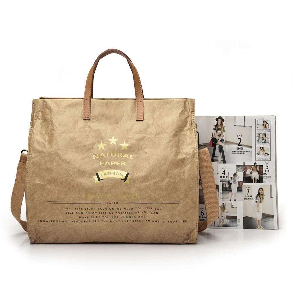 Popular high quality waterproof tyvek paper bag luxury woman handbag
