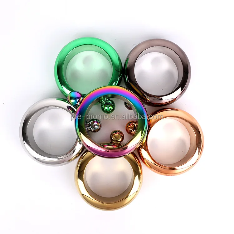 Factory Wholesale Stainless Steel 304# 3.5 oz Round Bracelet Bangle Mini Hip Flask For Whiskey