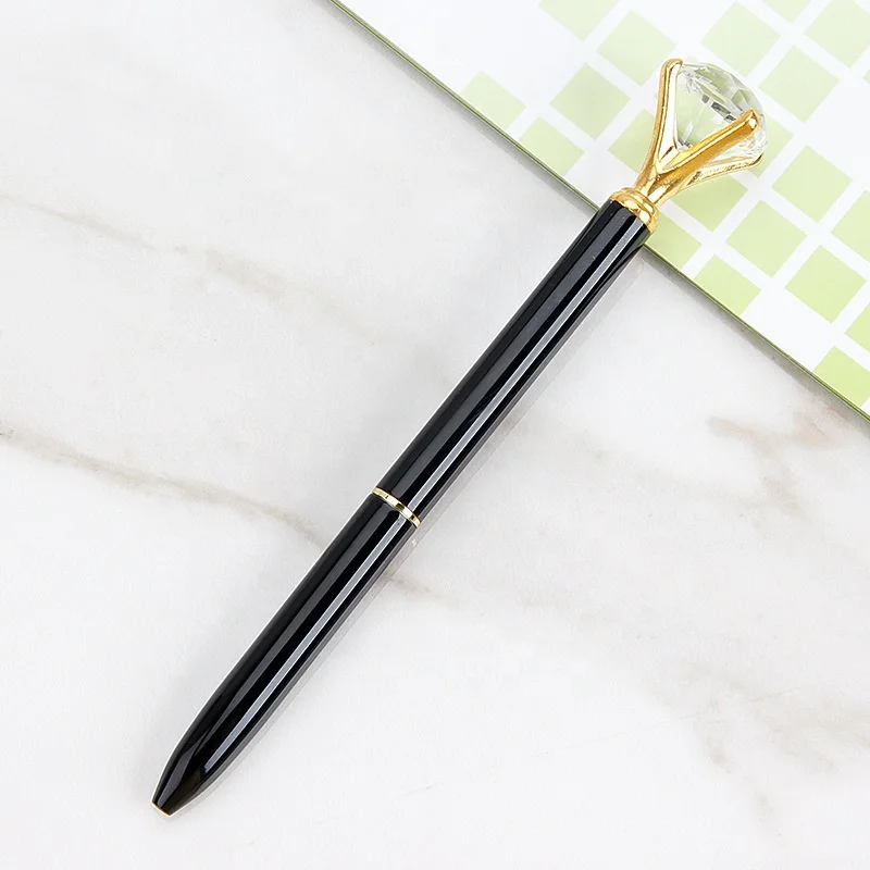 light flashing diamond top metal gift ball pen