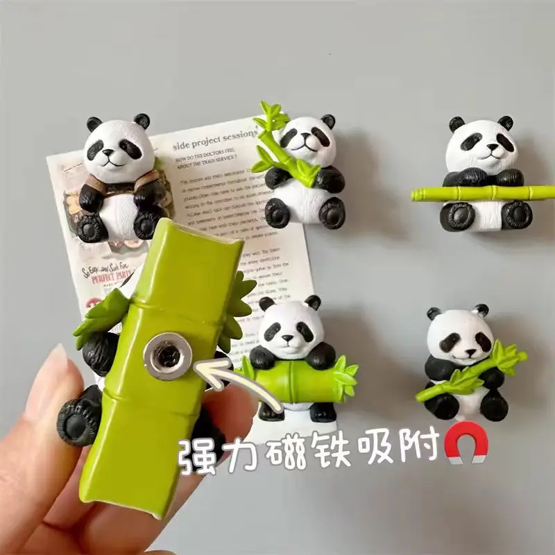 Cute Panda Refrigerator with Magnetic Attraction Creative 3D Tourism Cultural Souvenir Gift Magnetic Attraction Home Decoration