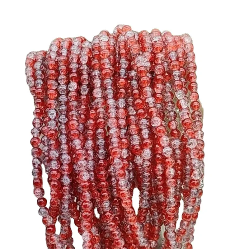New arrivals premium mix color cracked glass beads crystal crackle lampwork for DIY accessory for jewelry making