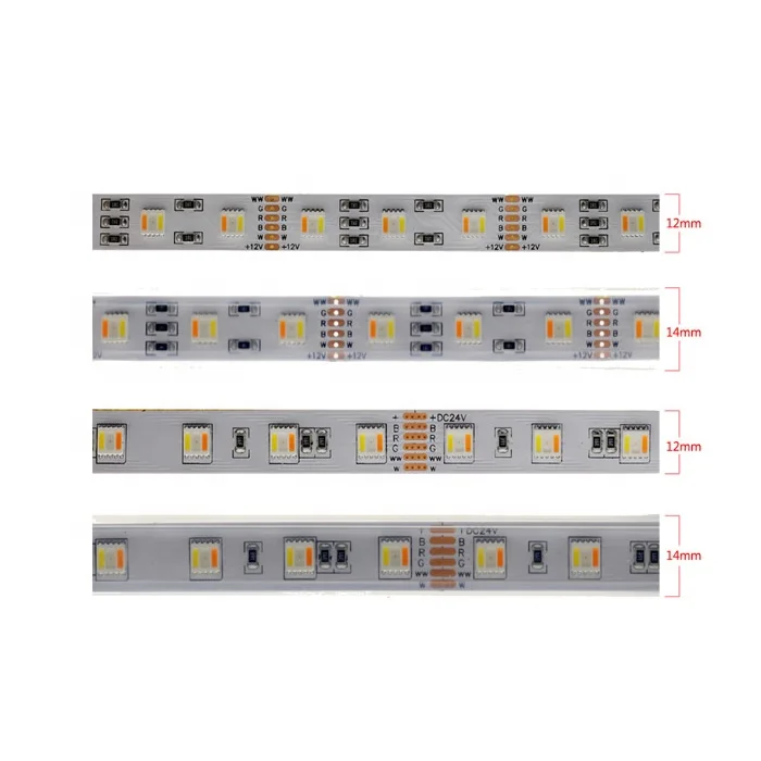 rgbcct led strip 24v smd 5050 5 in 1 12mm 5 colors in 1 60leds/m rgbcw rgbww rgb cct led strip