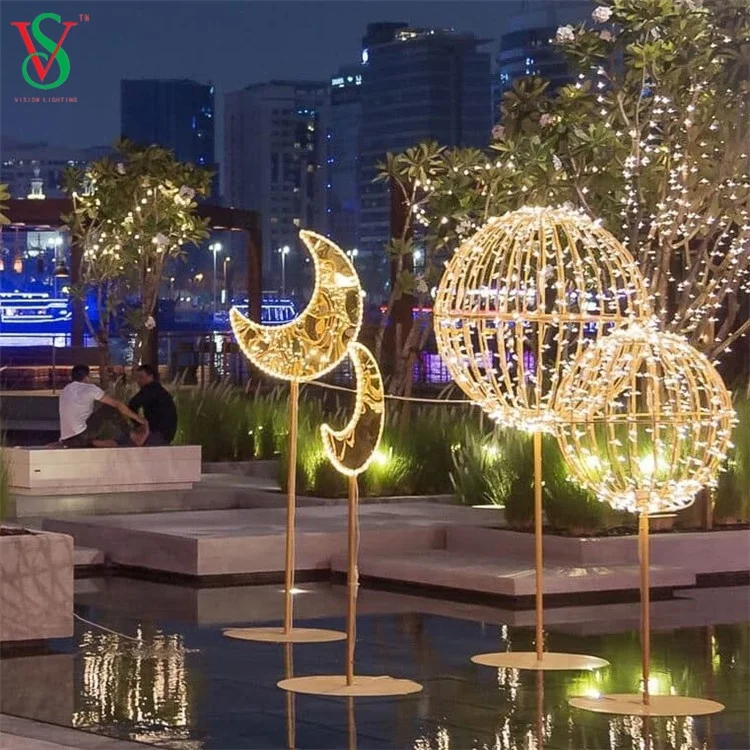 
3D Outdoor Moon and Ball Decoration Ramadan Motif Lights  (62058276748)