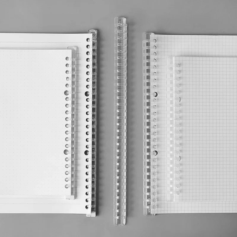 Multi-Color 26 Ring Binder Clip Transparent Edge Opening Plastic Loose Leaf Binding Office Paper Clips Usage