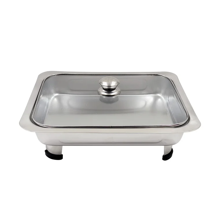 
cheap indian chafing rectangular dish food warmer Visible glass cover 
