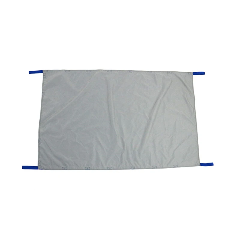 GPO supplier patient handling mobilization positioning transfer sheet similar to Med Line with handles triangle wedge pillow
