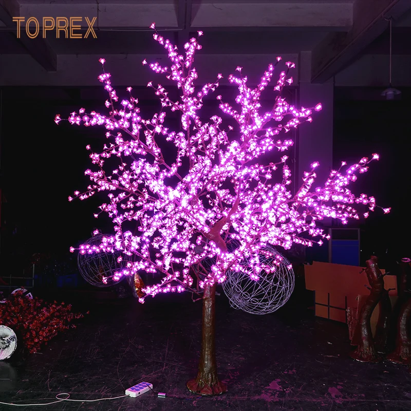Toprex Factory Direct Wholesale Garden Street Party Holiday Decorative Outdoor LED Lighted Artificial Cherry Tree Blossom Lam