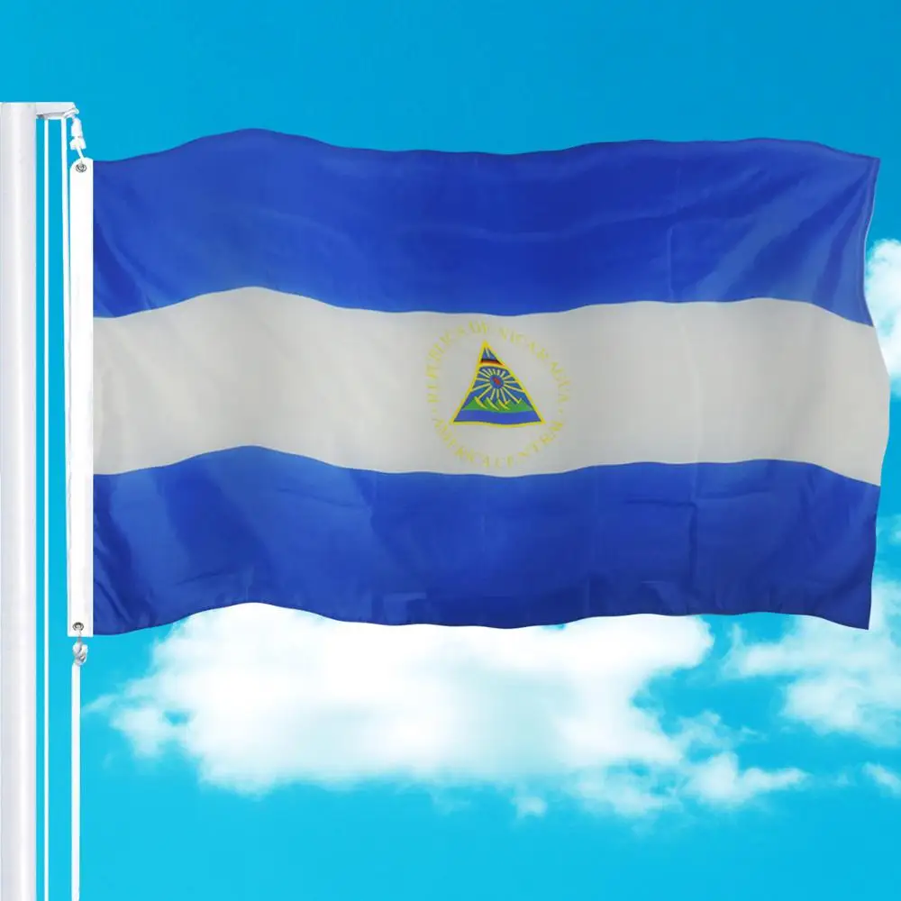 custom size hot sale Nicaragua flag wholesale cheapest national banner high quality 100% polyester flags