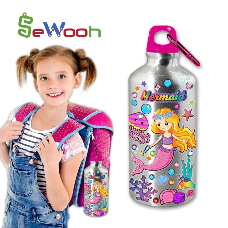 Color Your Own Water Bottle DIY Bottle Coloring Craft Kit BPA Free Aluminum Water Bottle