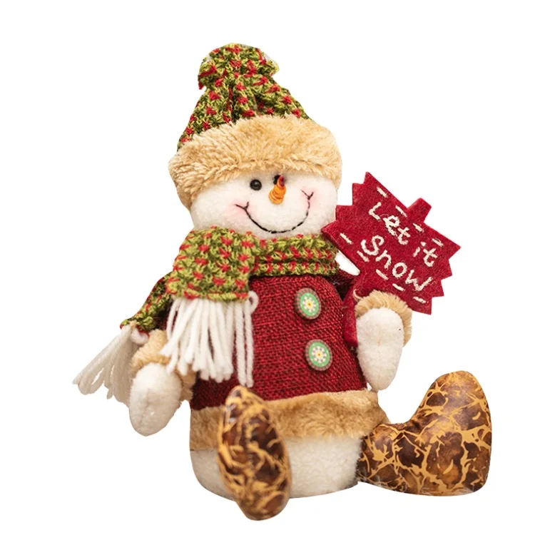 Custom Christmas plush doll Snowman Santa reindeer plush toy stuffed animal Snowman toy for holiday gift