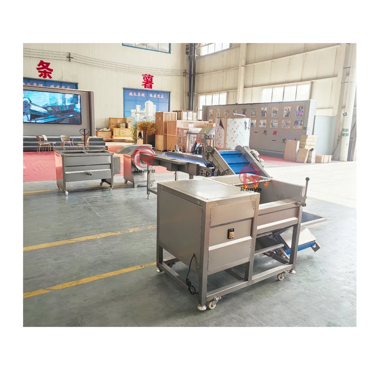 Potato Chips Peeler Slicer Fryer Making Machine Easy to Operate Semi Automatic Frozen French Fries Line