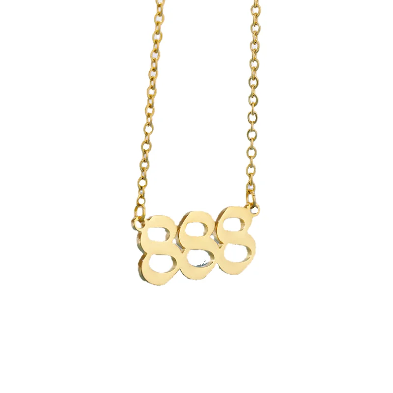Fashion Luck number 888 necklace girl Jewelry
