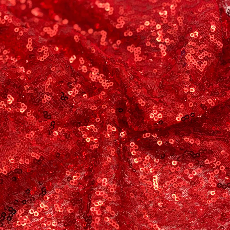 Fashion party mesh metallic pink red magenta purple blue net full small sequin fabrics